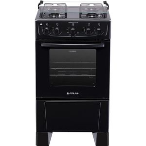Fogão Atlas 4 Bocas Mônaco Plus Preto Com Mesa Inox 300000714