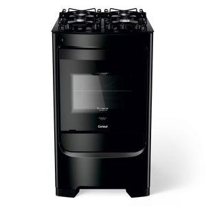Fogão Consul 4 Bocas Com Mesa de Vidro e Grades Individuais Super Estáveis Preto CFO4VBEUNA