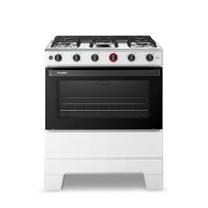 Fogão Esmaltec 5 Bocas Ideal Super Mesa de Aço Inox Branco F5IAB