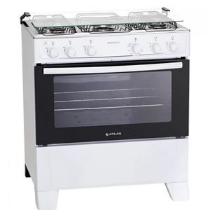 Fogão Atlas 5 Bocas Mônaco Plus Branco Com Mesa Inox 300000716