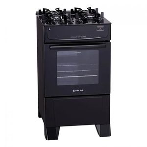 Fogão Atlas 4 Bocas Mônaco Top Glass Mesa De Vidro Preto 300000708