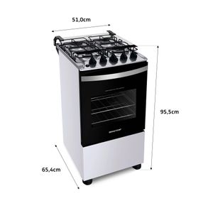 Fogão Brastemp 4 Bocas Com Duas Prateleiras Com Alturas Ajustáveis Branco BFO4NBB