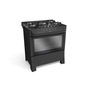 Fogão Mueller 5 Bocas Com Mesa De Vidro Preto MFV5BB