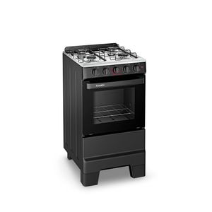 Fogão Esmaltec 4 Bocas Ideal Pop Mesa de Aço Inox Preto F4ISP