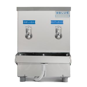 Bebedouro Purificador Industrial Blue Bancada 2 Torneiras Natural e Gelada 10L Inox PIB10LN-2T