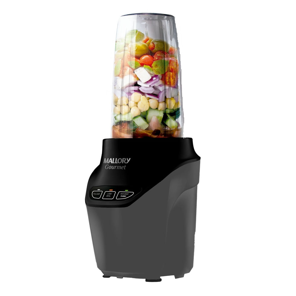 Super Liquidificador e Processador Mallory Gourmet Preto e Chumbo