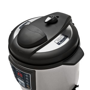 Panela de Pressão Elétrica Midea 6 Litros Digital  Preta e Inox PPA7