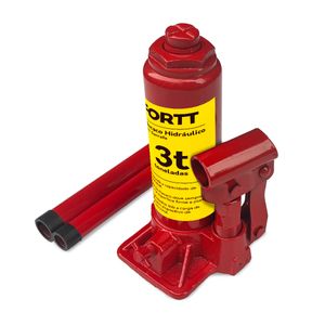 Macaco Hidráulico tipo Garrafa 3 Ton Fortt Vermelho - MHG001-3ton
