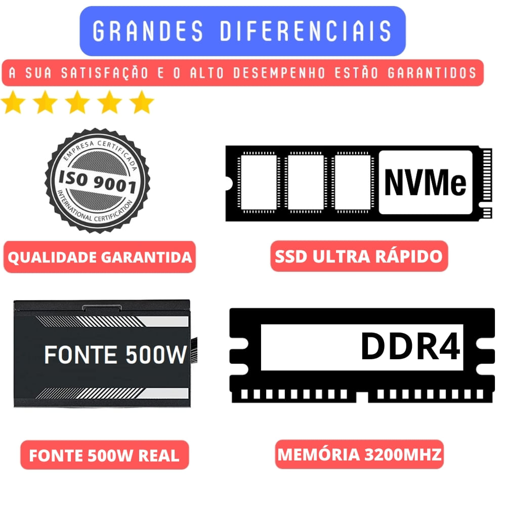 Computador Completo Skill Pro Intel 10ª Geração Core i7 10700 16GB DDR4 ...