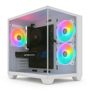 PC Gamer Completo Skill Apex Series, AMD Ryzen 5 5500, Geforce RTX 3050, 16GB DDR4, SSD 1TB M.2, Monitor LED 24" 180Hz, Branco SAS024