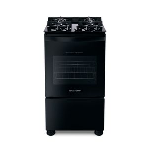Fogão Brastemp 4 Bocas Mesa De Vidro Preto BFO4XAEUNA
