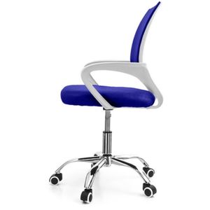 Cadeira de Escritório Secretária Base Cromada com Rodinha Fortt Lisboa Azul CSF02-A