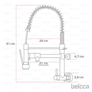 Torneira Gourmet 40cm Cromada de Parede Belcca TG40C-PL