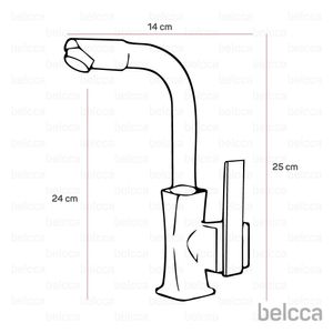Torneira Luxo com Misturador Monocomando Preta de Bancada Belcca TLM01P-BL