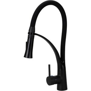 Torneira Gourmet Flexível com Misturador Monocomando Preta de Bancada Belcca TGF01P-BL