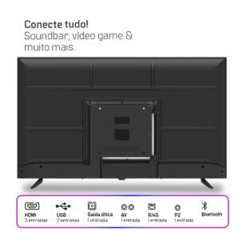 Smart TV HQ 40" Full HD tela sem bordas Android 12 design Slim HQS40NKHM-1761831163415