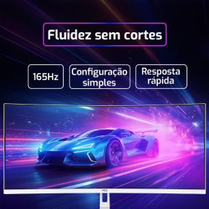 Monitor Gamer 34" Curvo Branco 1ms 165Hz UltraWide (QHD)  3440x1440 AMD FreeSync HDMI DP HQ Premium HQW34C16-1763143250445