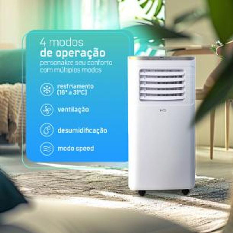 Ar Condicionado Portátil HQ 8.500 BTU/h Frio Monofásico Branco HQ ...