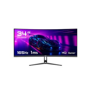 Monitor Gamer 34" Curvo 1ms 165Hz UltraWide (QHD) 3440x1440 AMD FreeSync HDMI DP HQ Premium HQ34C16