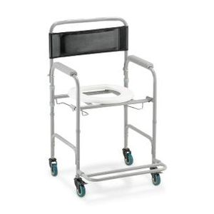 Cadeira de Banho Higiênica Dellamed Dobrável até 100 Kg Preto e Cinza D30