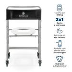 Cadeira de Banho Higiênica Dellamed Dobrável até 100 Kg Preto e Cinza D30-1767978673572