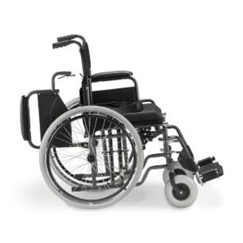 Cadeira de Rodas Dellamed Dobrável em Aço até 120 Kg Cinza e Preto D400-T48-1767978843043