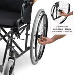 Cadeira de Rodas Dellamed Dobrável em Aço até 120 Kg Cinza e Preto D400-T48-1767978880695