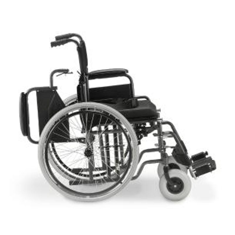 Cadeira de Rodas Dellamed Dobrável em Aço até 120 Kg Cinza e Preto D400-T40-1767979109754