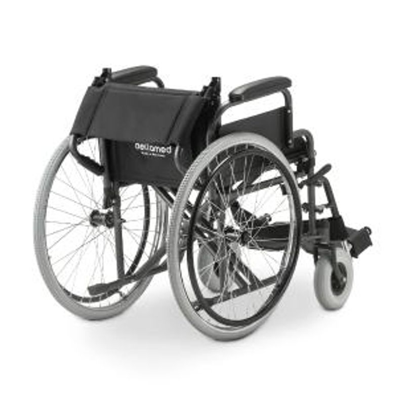 Cadeira de Rodas Dellamed Dobrável em Aço até 120 Kg Cinza e Preto D400-T40-1767979119570