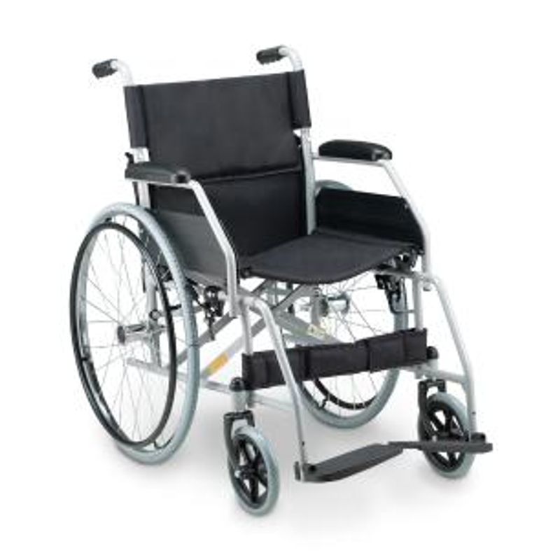 Cadeira de Rodas Dellamed Dobrável em Aço até 120 Kg Cinza e Preto D100-1767979268987