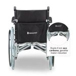 Cadeira de Rodas Dellamed Dobrável em Aço até 120 Kg Cinza e Preto D100-1767979380737