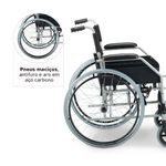 Cadeira de Rodas Dellamed Dobrável em Aço até 120 Kg Cinza e Preto D100-1767979420289