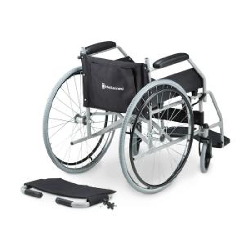 Cadeira de Rodas Dellamed Dobrável em Aço até 120 Kg Cinza e Preto D100-1767979434537