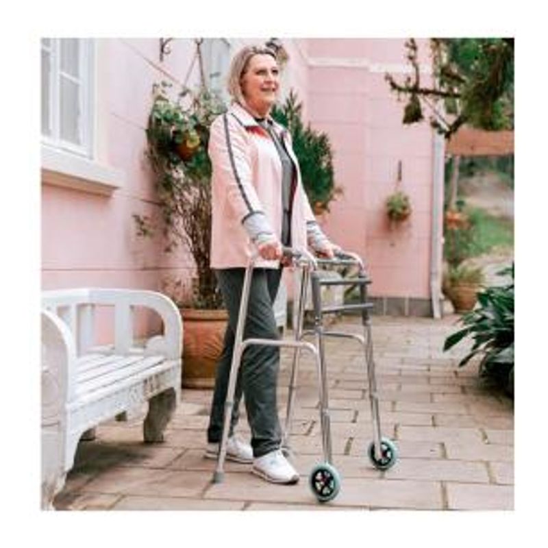 Par de Rodas para Andador Dellamed 3 Barras Cinza D10-1767980745476