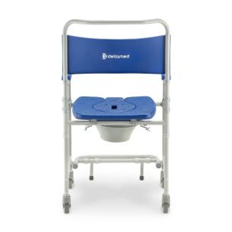 Cadeira de Banho Dellamed Dobrável e Desmontável até 150 Kg Cinza e Azul D45-1767981706067