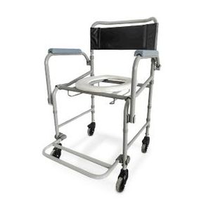 Cadeira de Banho Higiênica Dellamed Dobrável e Desmontável até 120 Kg Preto e Cinza D40
