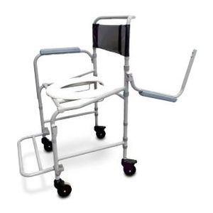 Cadeira de Banho Higiênica Dellamed Dobrável e Desmontável até 120 Kg Preto e Cinza D40