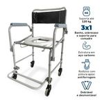 Cadeira de Banho Higiênica Dellamed Dobrável e Desmontável até 120 Kg Preto e Cinza D40-1767981898090