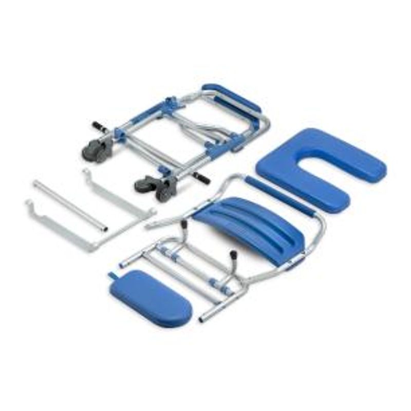 Cadeira de Banho Dellamed em Alumínio Assento 42cm até 150 Kg Azul e Cinza D60-1767982049265