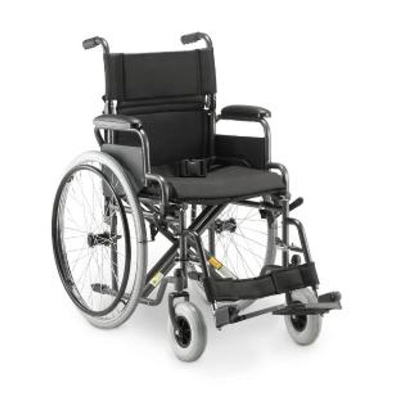 Cadeira de Rodas Dellamed Dobrável em Aço até 120 Kg Cinza e Preto D400-T44 -1767982085409