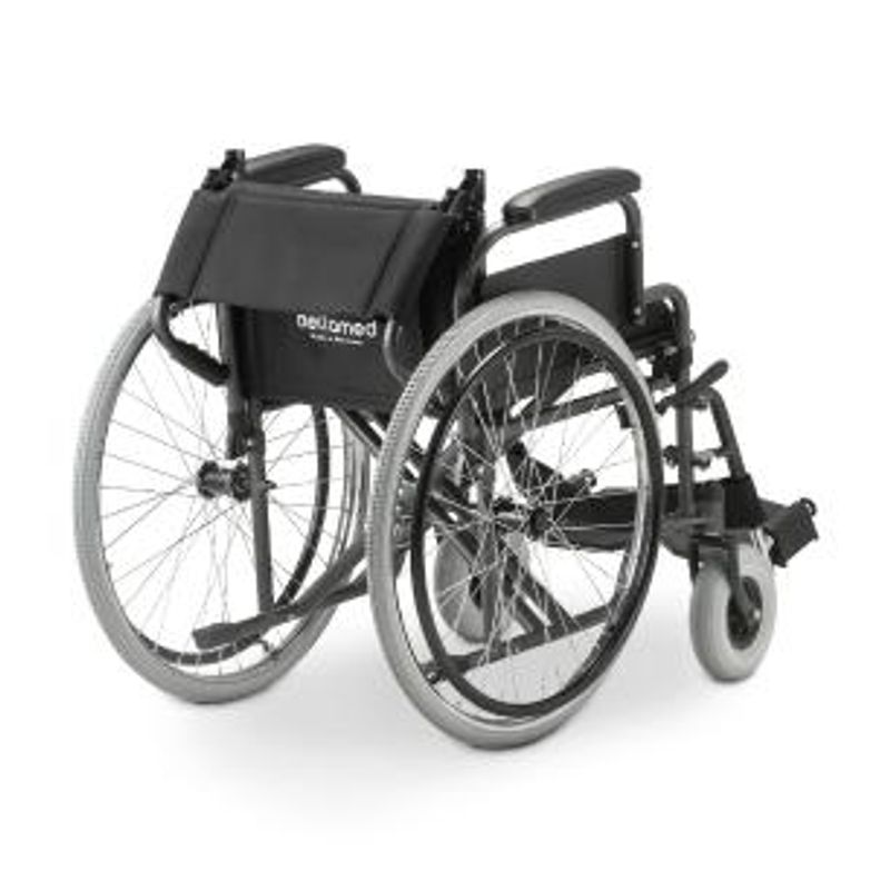 Cadeira de Rodas Dellamed Dobrável em Aço até 120 Kg Cinza e Preto D400-T44 -1767982198233