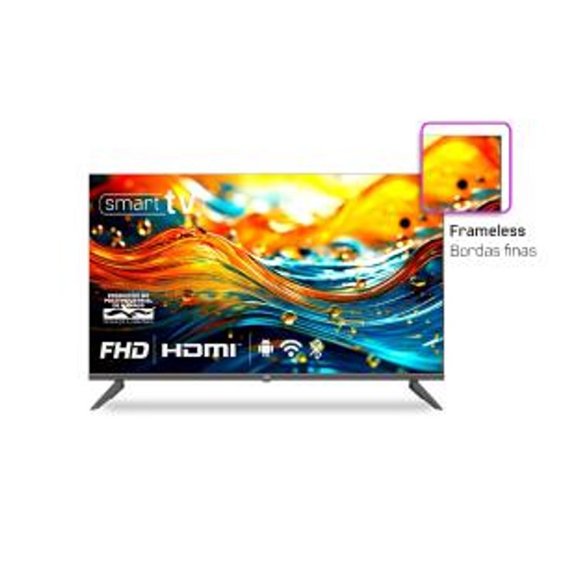 Smart TV HQ 40" Full HD tela sem bordas Android 12 design Slim HQS40NKHM-1761831155006