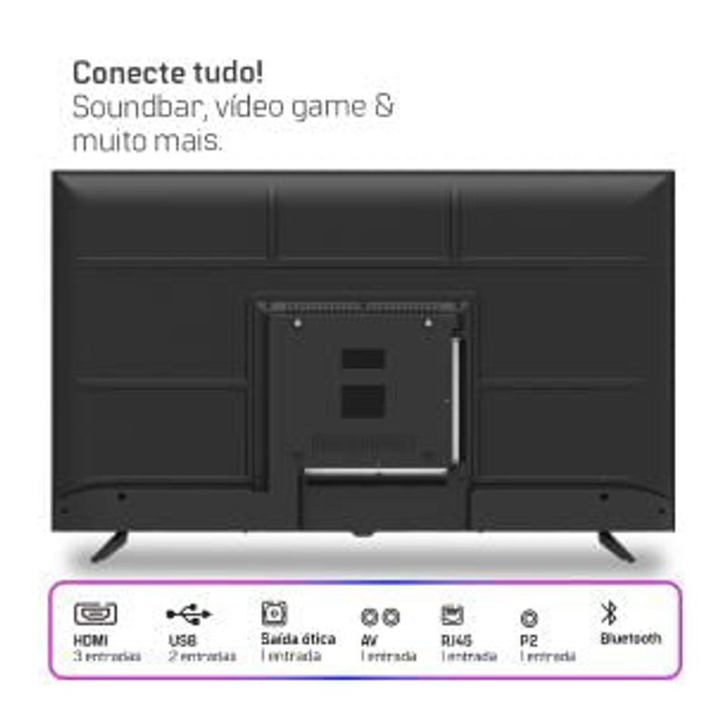 Smart TV HQ 40" Full HD tela sem bordas Android 12 design Slim HQS40NKHM-1761831163415