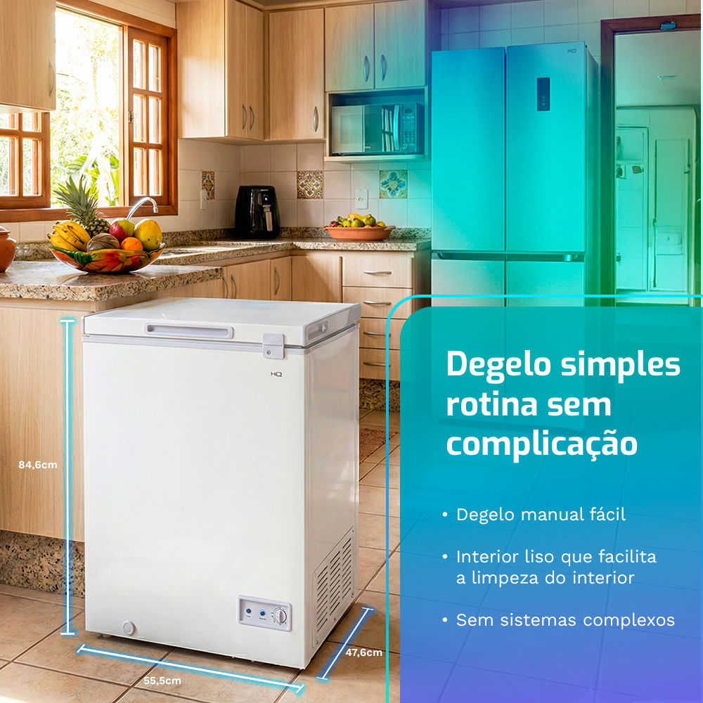 Freezer e Conservador Horizontal HQ 100 Litros Branco HQ-100CFX