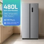 Geladeira HQ Frost Free Side By Side 480 Litros Inox HQ-480SBSFFK-1765546735137