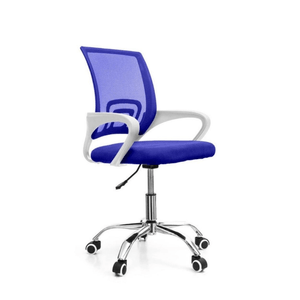 Cadeira de Escritório Secretária Base Cromada com Rodinha Fortt Lisboa Azul CSF02-A