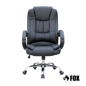 Cadeira de Escritório Presidente Base Cromada com Rodinha Fox Racer Preta - UT-C300