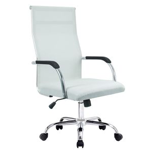 Cadeira de Escritório Esteirinha Tela Mesh Base Cromada com Rodinha Fortt Salta Branca  CEF04P
