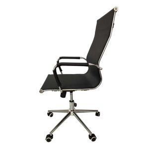 Cadeira de Escritório Esteirinha Tela Mesh Base Cromada com Rodinha Fortt Salta Preta  CEF04P