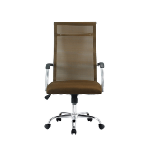 Cadeira de Escritório Esteirinha Tela Mesh Base Cromada com Rodinha Fortt Salta Marrom CEF04-P